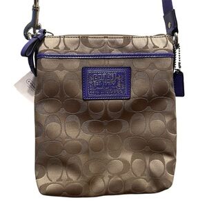 Coach Poppy Khaki/Violet Crossbody Bag